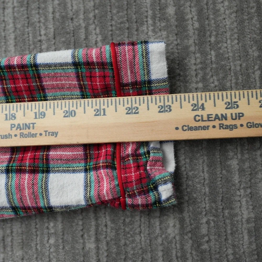 Disney Store Shirt Minnie Mouse Women Flannel Pajama Plaid‎ Button Up Red XL - Picture 10 of 11